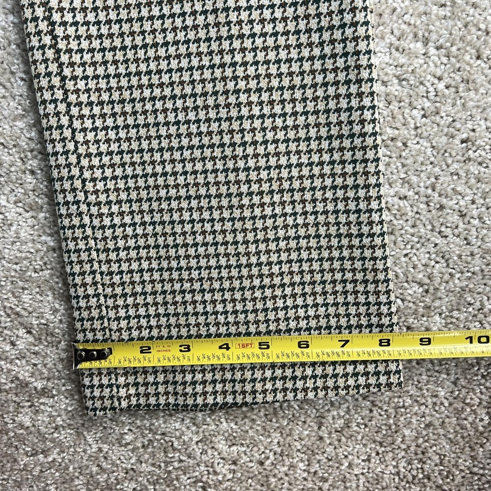 Vintage Dress Pants Womens 28 Beige Check Straight Leg Flat Front Twill Business - Picture 10 of 13